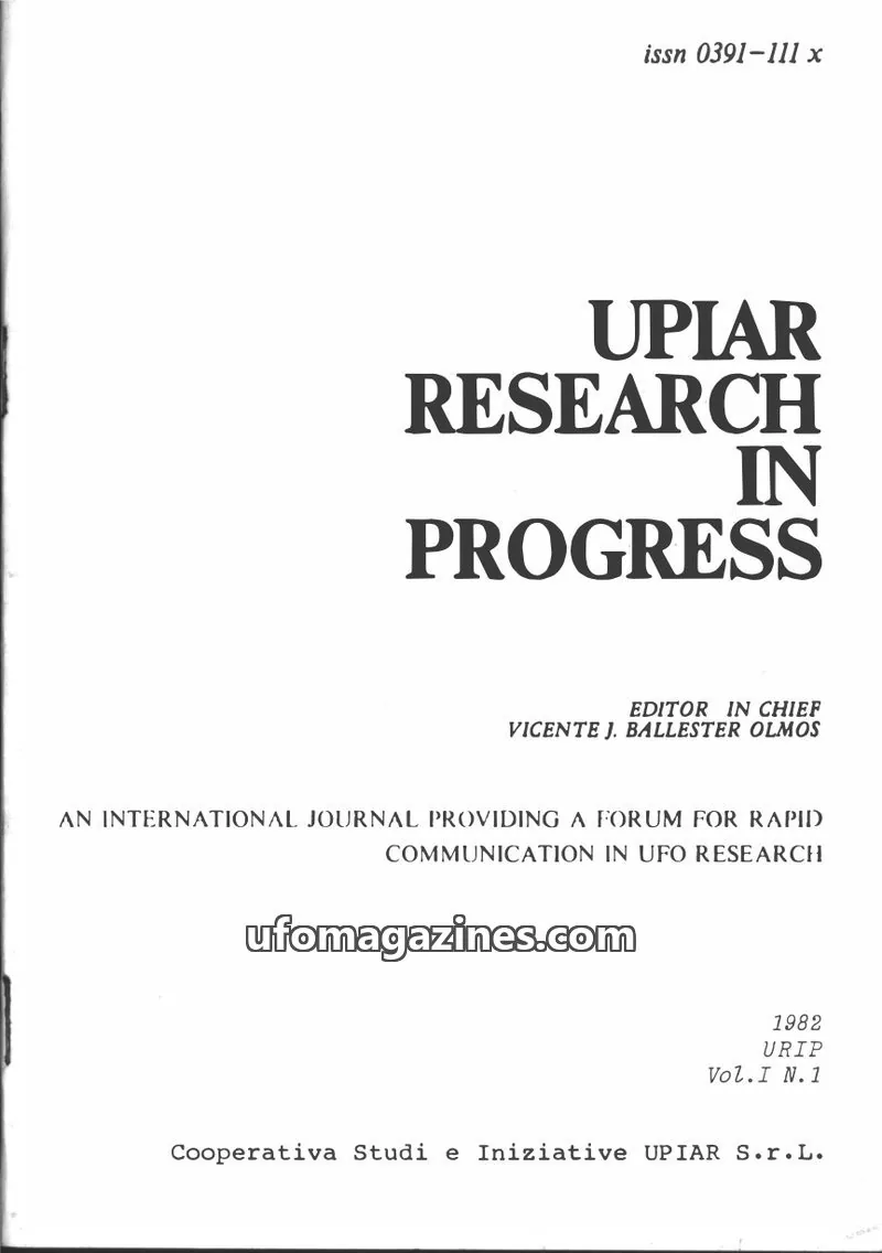 Cover of UPIAR Research in Progress (URIP) issue N.1: UPIAR RESEARCH IN PROGRESS