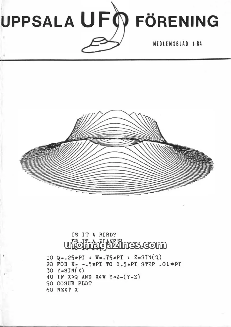 Cover of Uppsala UFO Forening medlemsblad issue 1:84: UPPSALA UFO FÖRENING