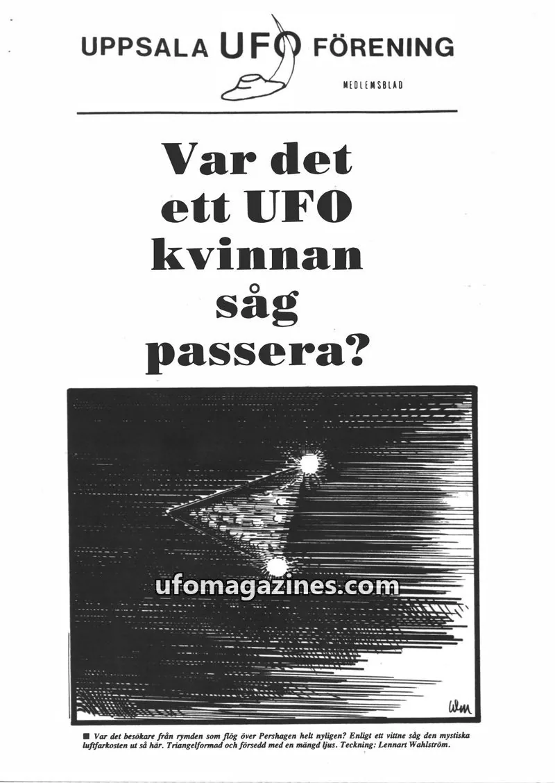 Cover of Uppsala UFO Forening medlemsblad issue MEDLEMSBLAD: UPPSALA UFO FÖRENING