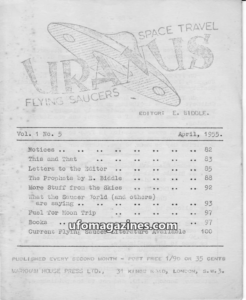 Cover of MARKHAM HOUSE PRESS LTD. issue Vol. 1 No. 5: URANUS
