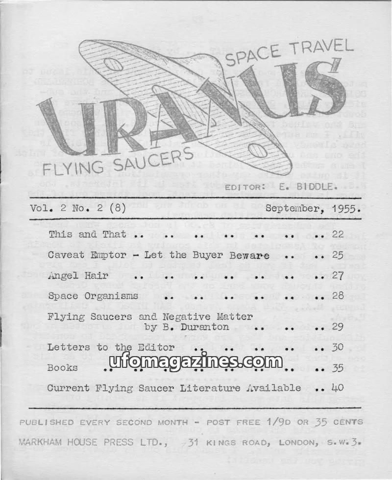 Cover of MARKHAM HOUSE PRESS LTD. issue 2 (8): URANUS