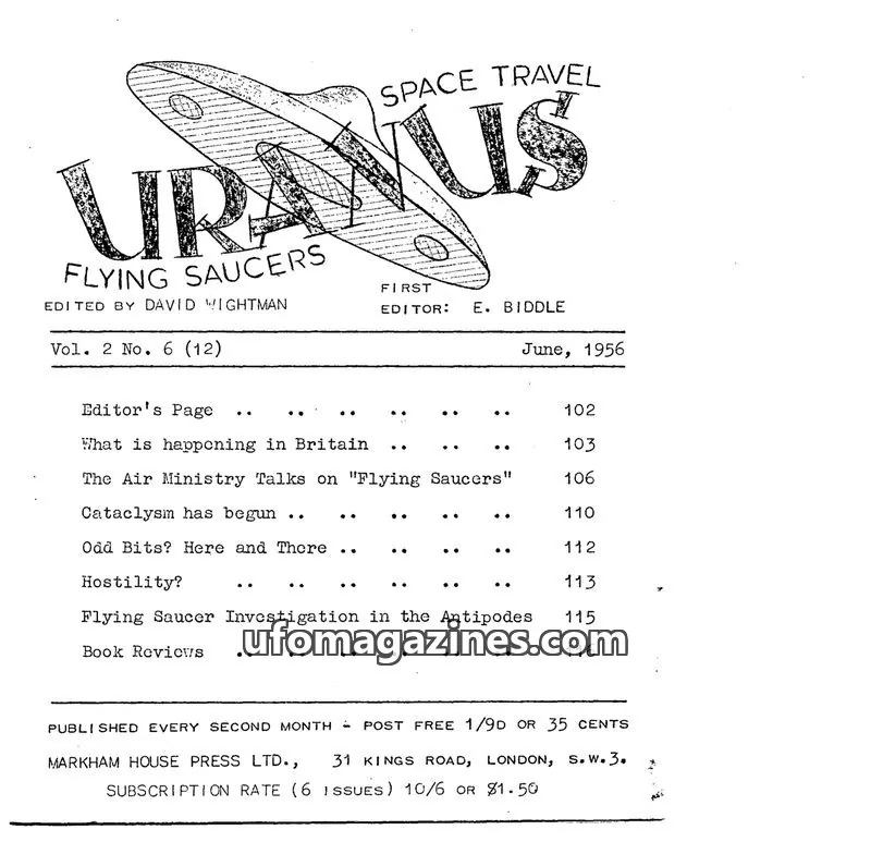 Cover of MARKHAM HOUSE PRESS LTD. issue Vol. 2 No. 6 (12): URANUS