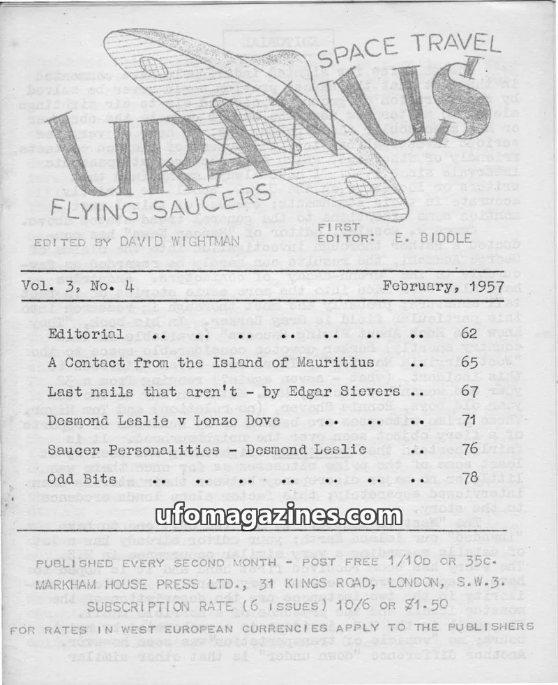Cover of MARKHAM HOUSE PRESS LTD. issue Vol. 3, No. 4: URANUS