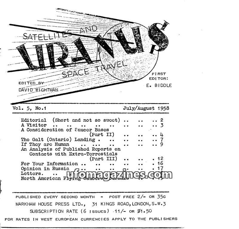 Cover of MARKHAM HOUSE PRESS LTD. issue No.1: URANUS