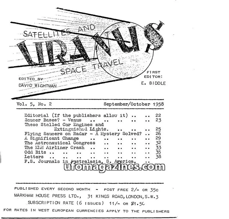 Cover of MARKHAM HOUSE PRESS LTD. issue No. 2: URANUS SPACE TRAVEL