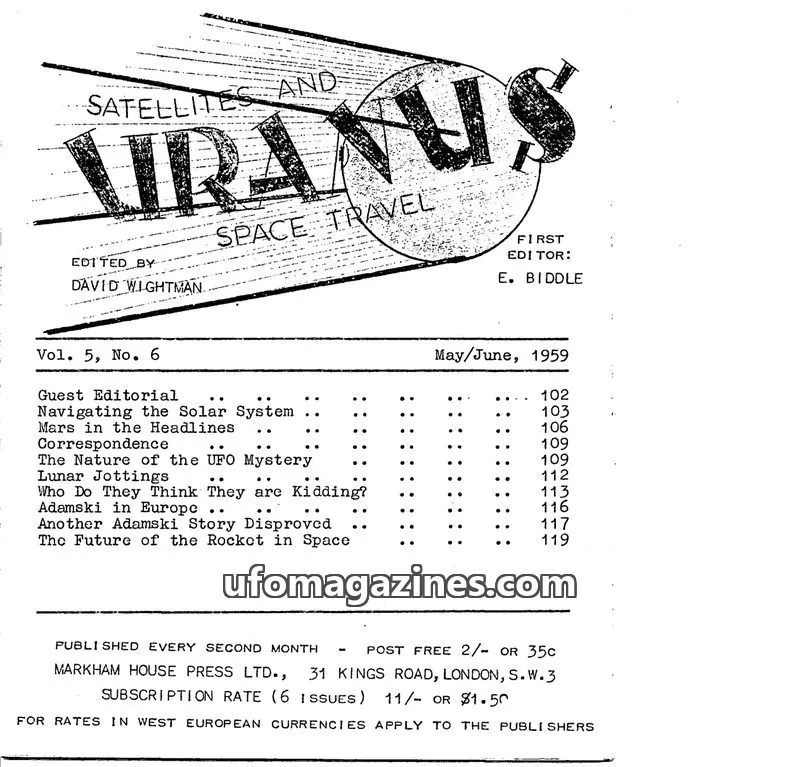 Cover of MARKHAM HOUSE PRESS LTD. issue No. 6: URANUS