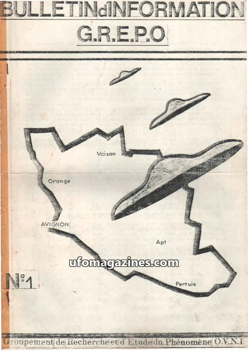 Cover of Vaucluse Ufologie (GREPO) issue 1: BULLETIN d'INFORMATION G.R.E.P.O