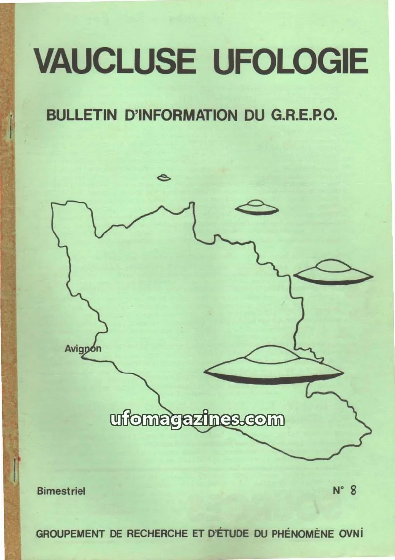 Cover of Vaucluse Ufologie (GREPO) issue N° 8: VAUCLUSE UFOLOGIE