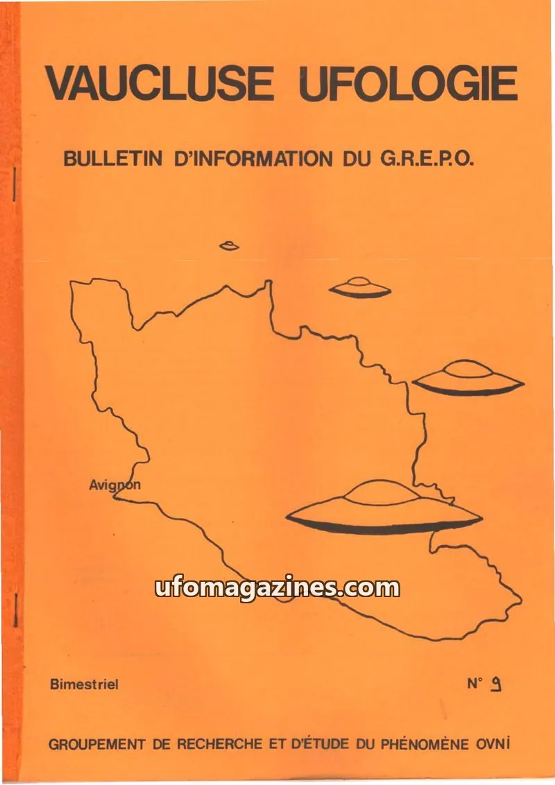 Cover of Vaucluse Ufologie (GREPO) issue 9: VAUCLUSE UFOLOGIE