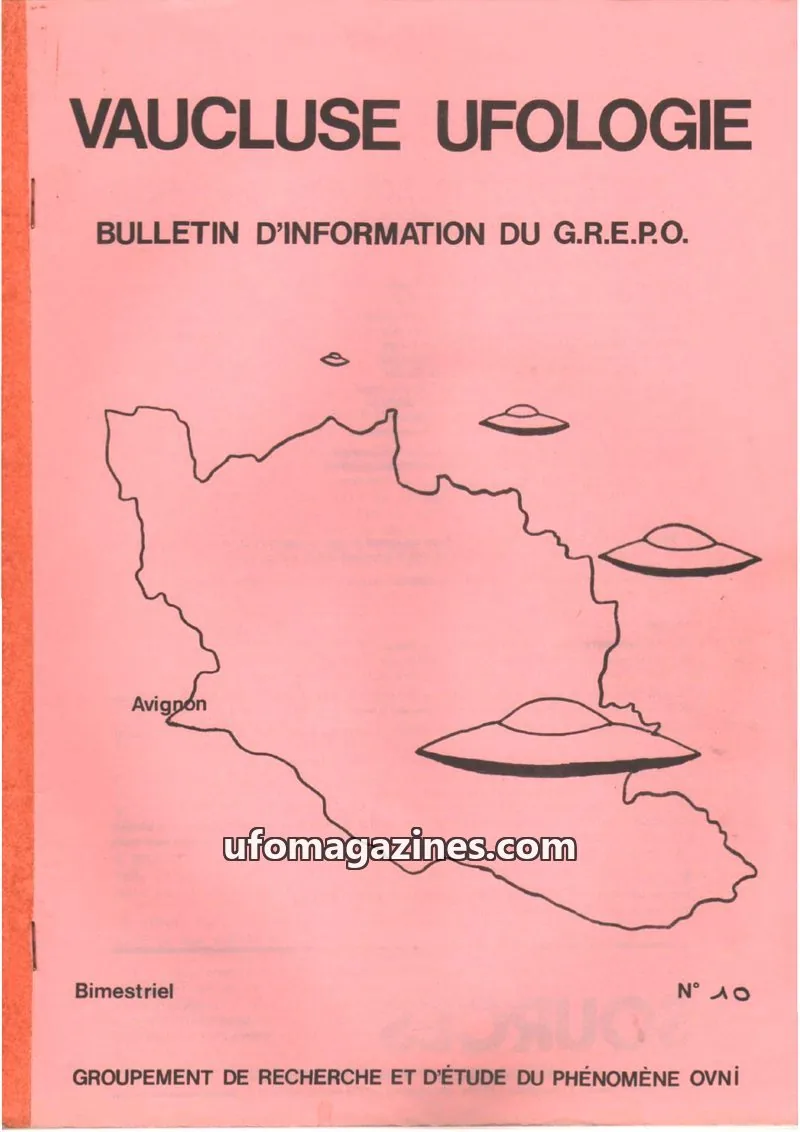 Cover of Vaucluse Ufologie (GREPO) issue N° 10: VAUCLUSE UFOLOGIE
