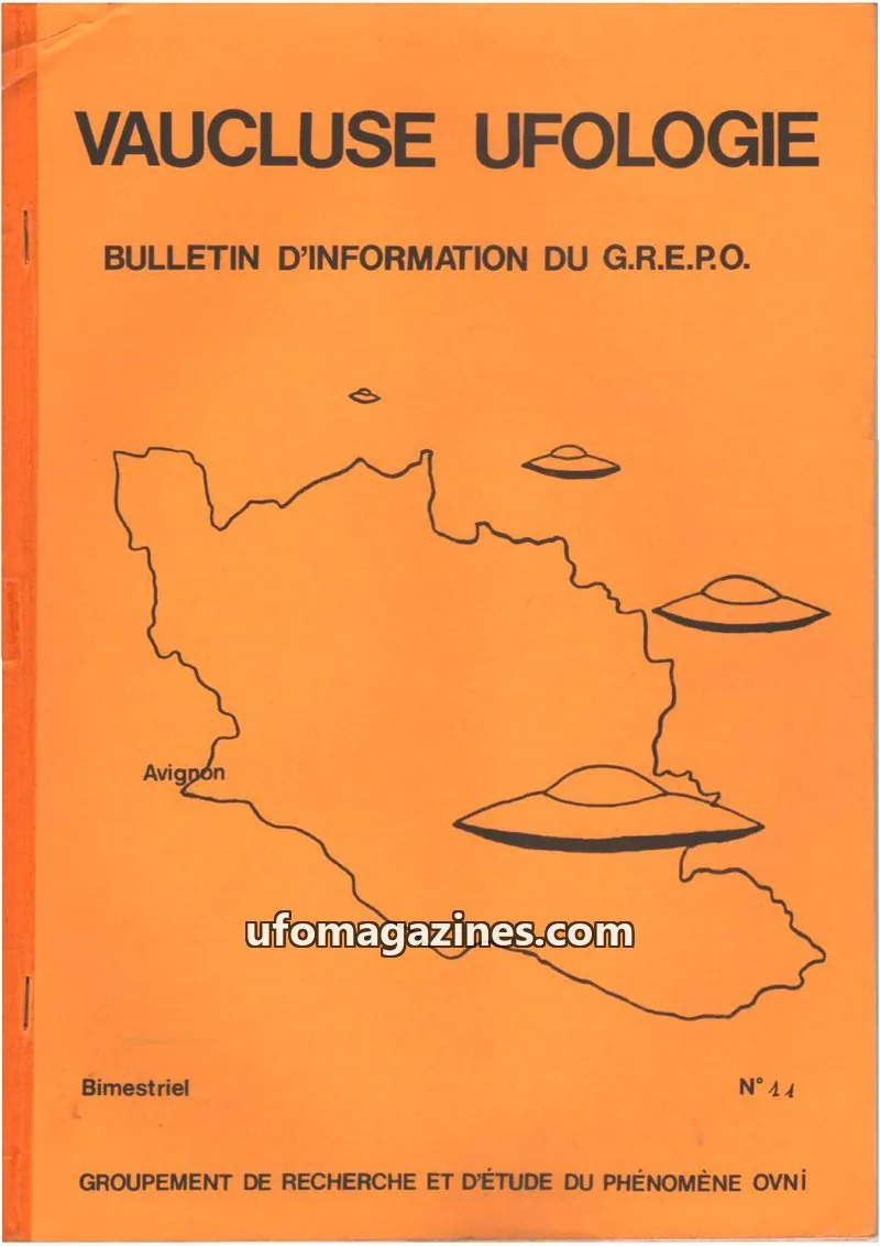 Cover of GROUPEMENT DE RECHERCHE ET D'ÉTUDE DU PHÉNOMÈNE OVNI issue 14: VAUCLUSE UFOLOGIE