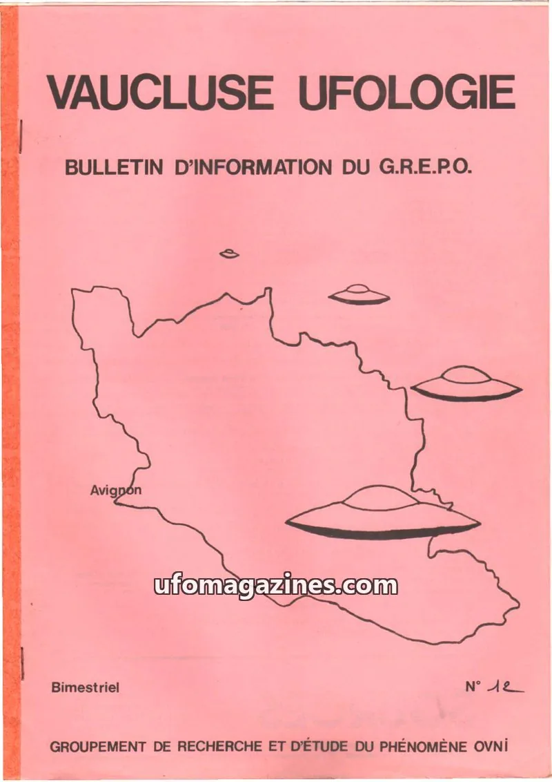 Cover of Vaucluse Ufologie (GREPO) issue 12: VAUCLUSE UFOLOGIE