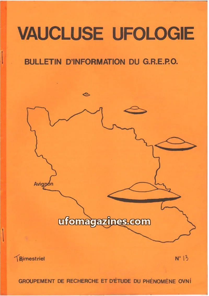 Cover of Vaucluse Ufologie (GREPO) issue 13: VAUCLUSE UFOLOGIE