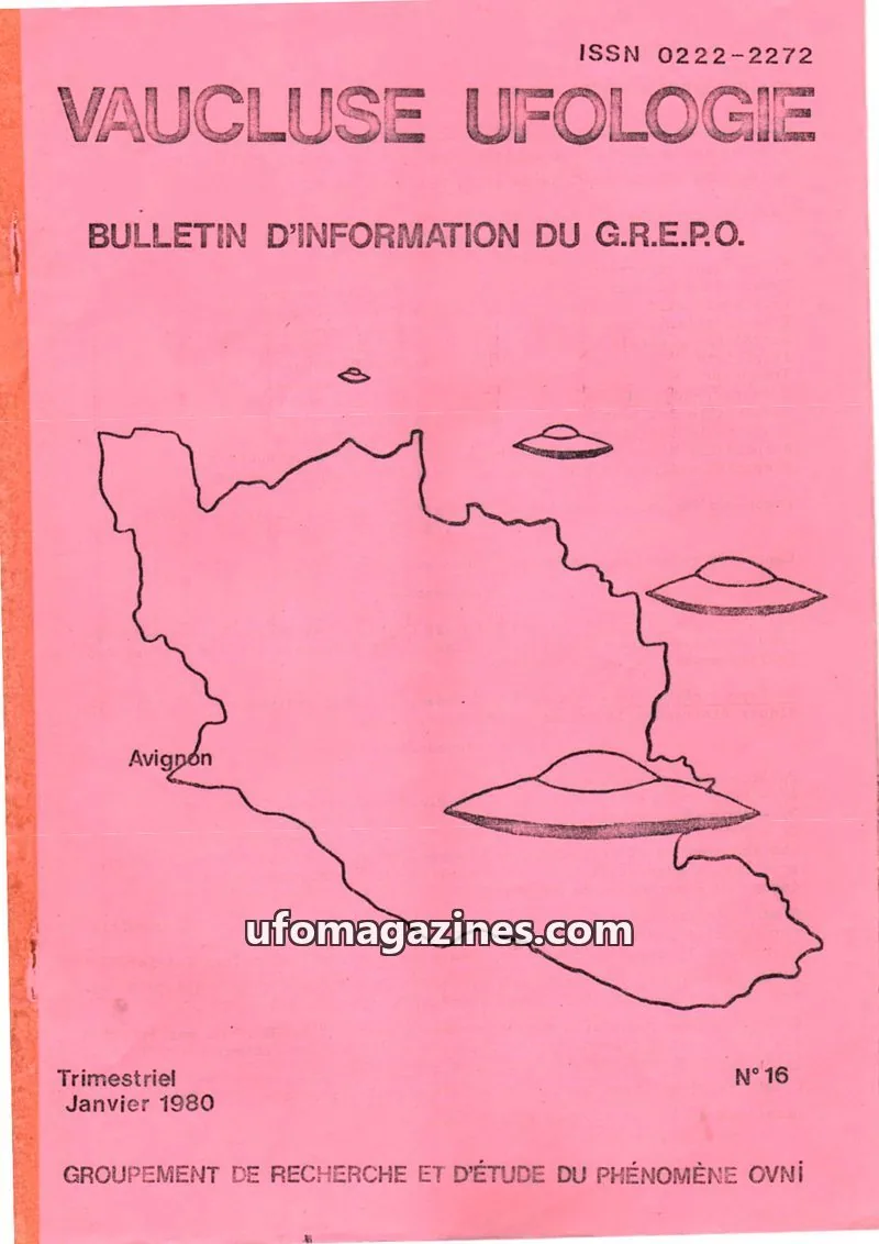 Cover of Vaucluse Ufologie (GREPO) issue 16: VAUCLUSE UFOLOGIE