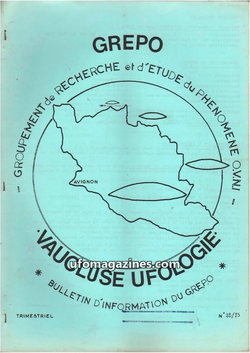 Cover of GREPO issue 22/23: VAUCLUSE UFOLOGIE