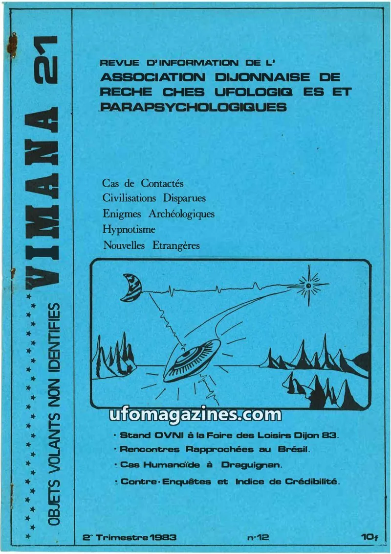 Cover of Association Dijonnaise de Recherches Ufologiques et Parapsychologiques (ADRUP) issue 12: VIMANA