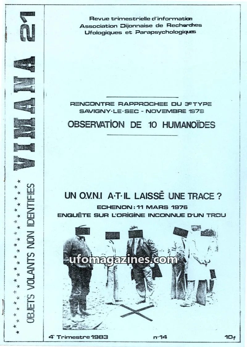 Cover of Association Dijonnaise de Recherches Ufologiques et Parapsychologiques issue 21: VIMANA
