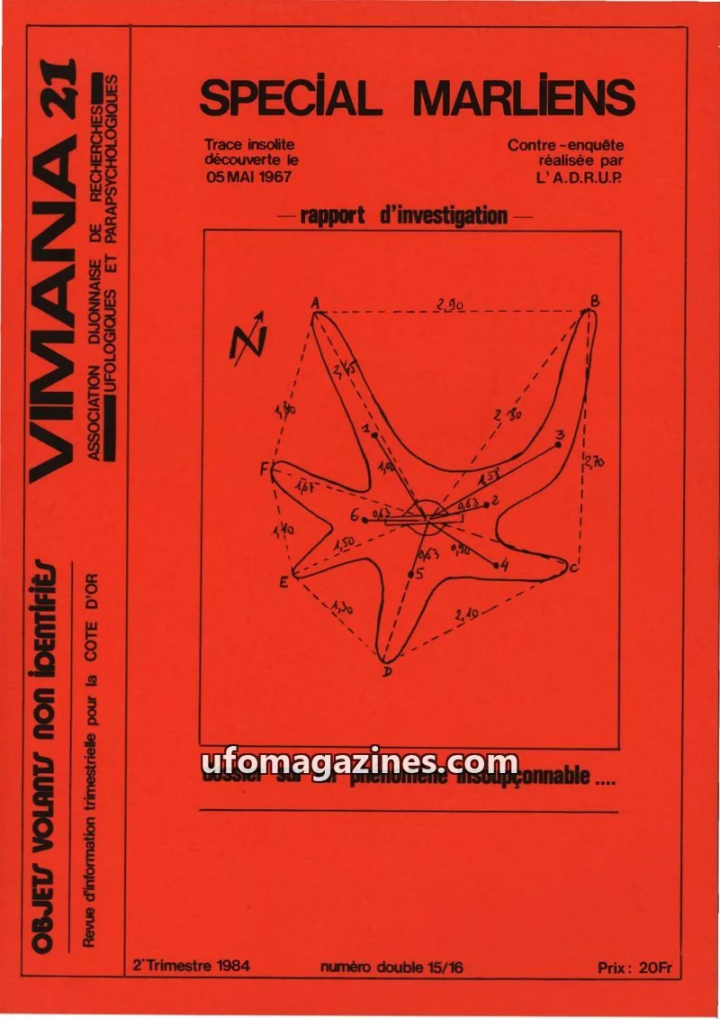Cover of ASSOCIATION DIJONNAISE DE RECHERCHES UFOLOGIQUES ET PARAPSYCHOLOGIQUES issue 21: VIMANA