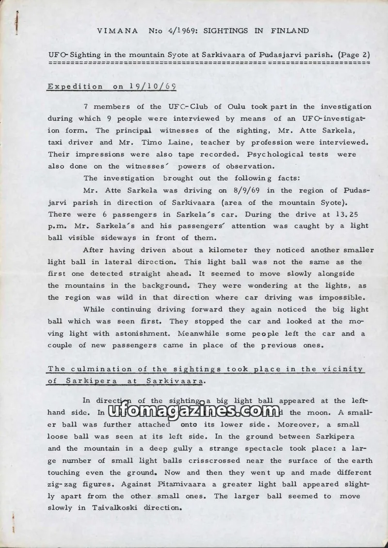 Cover of VIMANA issue 4/1969: VIMANA