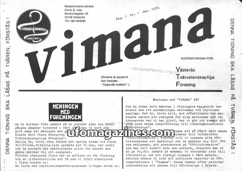 Cover of Vimana & Se upp issue 1: vimana