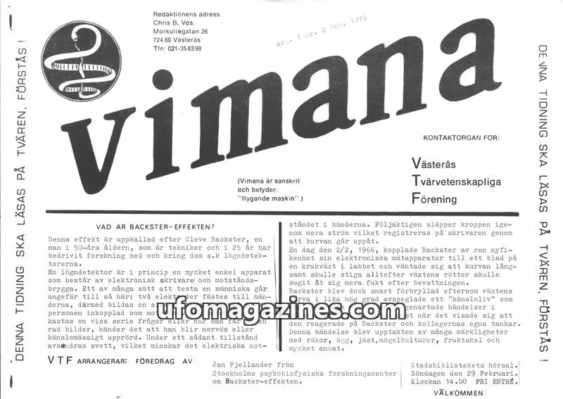 Cover of Vimana & Se upp issue Nr. 2: vimana