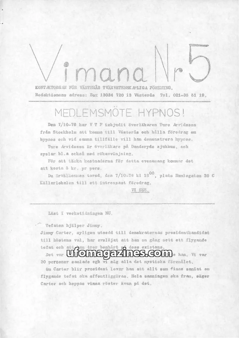 Cover of Vimana & Se upp issue 5: Vimana Nr 5