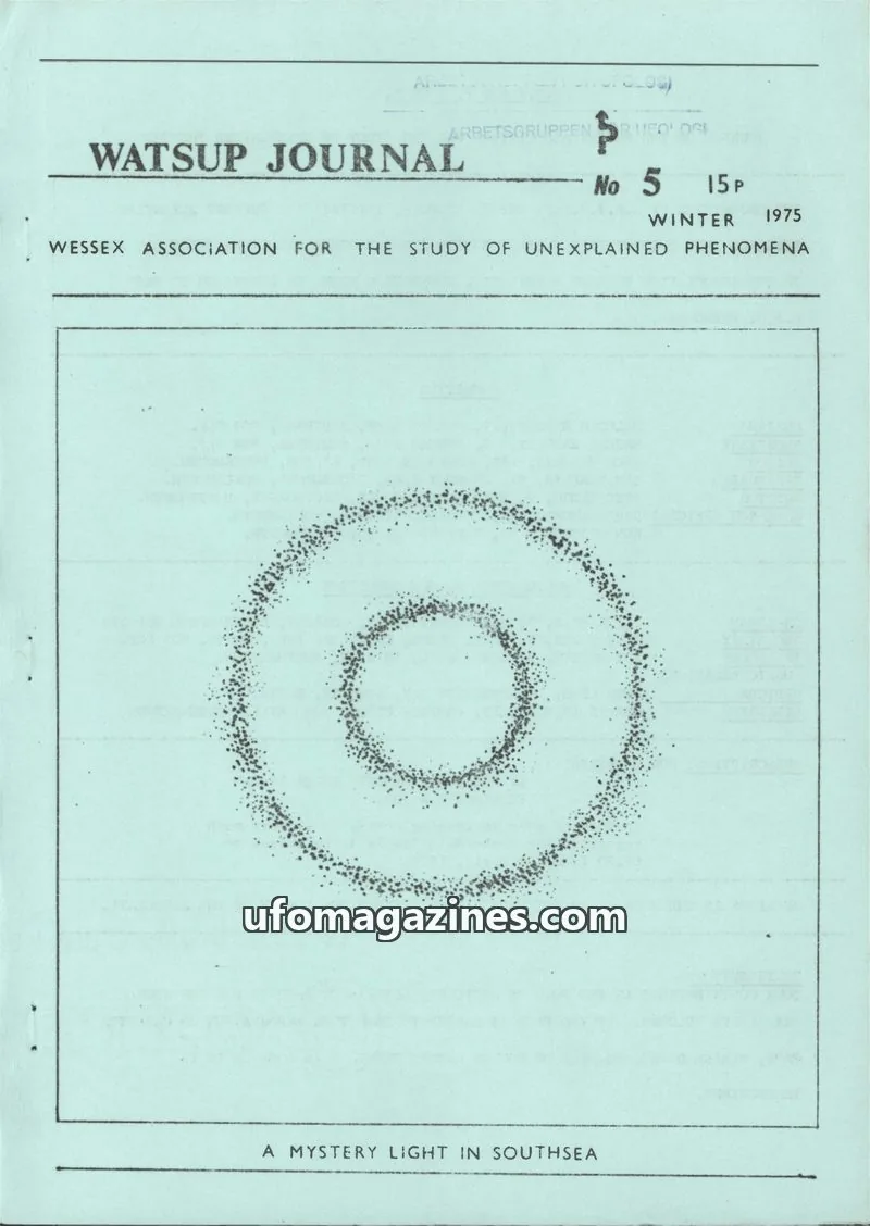 Cover of Wessex Association for the Study of Unexplained Phenomena issue 5: Watsup Journal