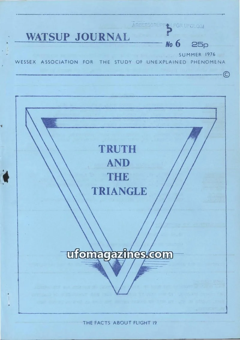 Cover of WESSEX ASSOCIATION FOR THE STUDY OF UNEXPLAINED PHENOMENA issue 6: WATSUP JOURNAL