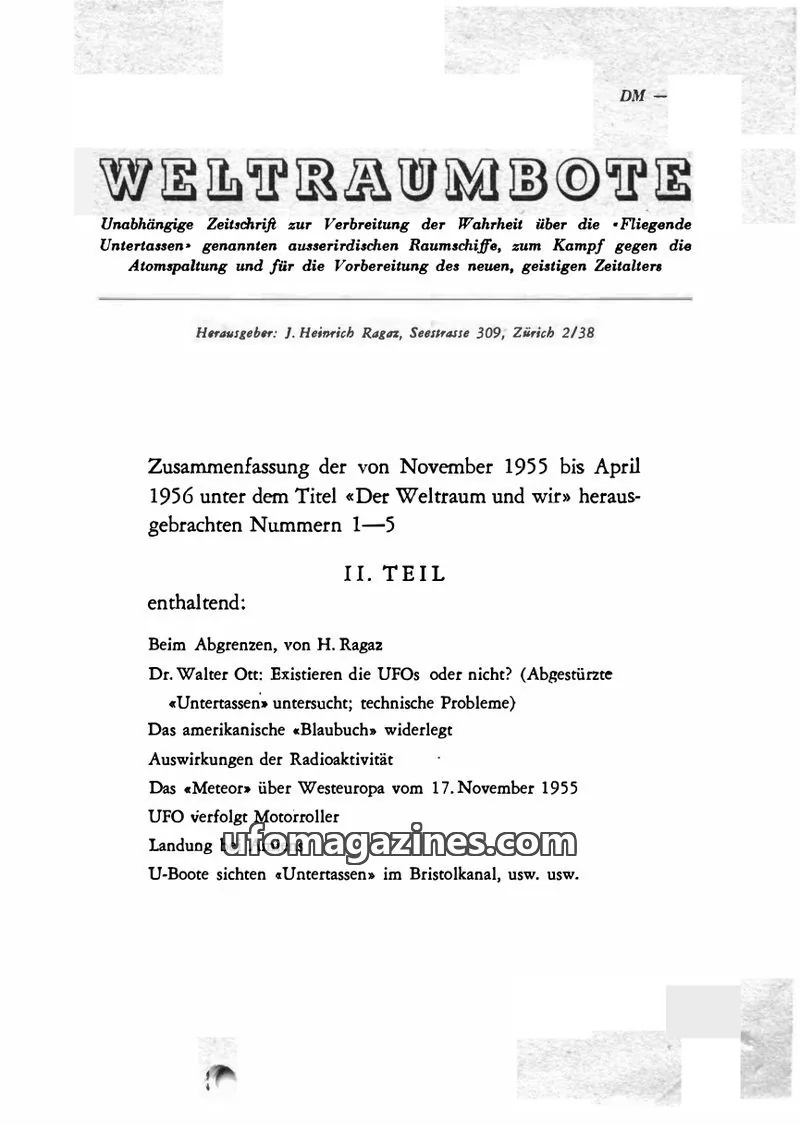 Cover of Weltraumbote issue Nr. 2: WELTRAUMBOTE