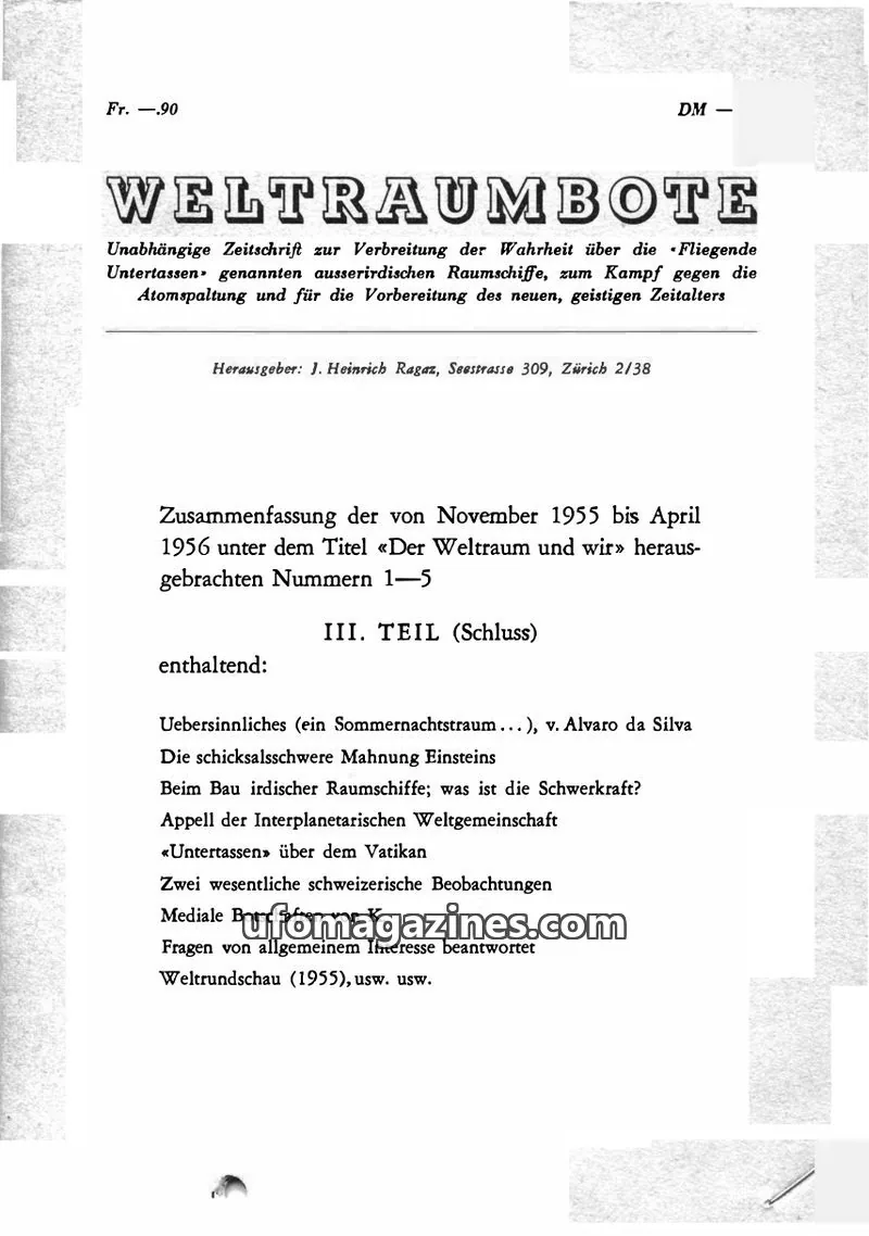 Cover of Weltraumbote issue 3: WELTRAUMBOTE