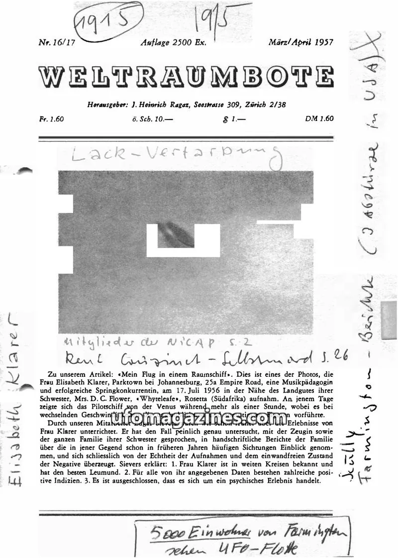 Cover of Weltraumbote issue 16/17: WELTRAUMBOTE