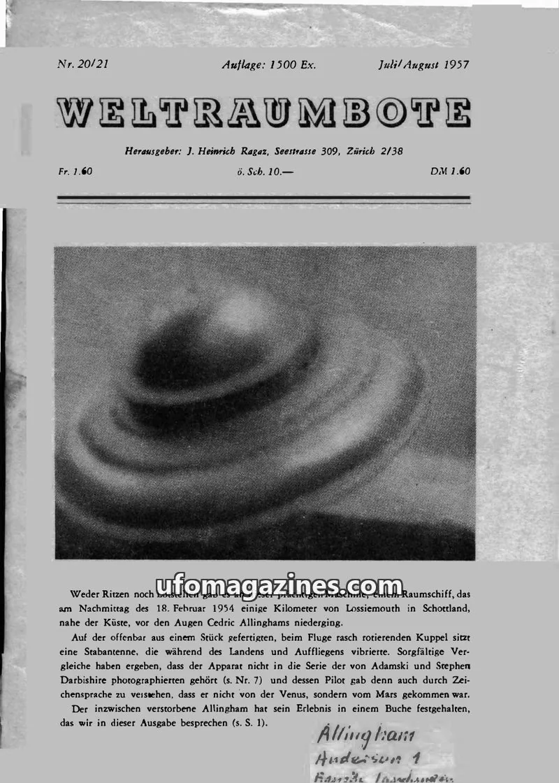 Cover of Weltraumbote issue 20/21: WELTRAUMBOTE