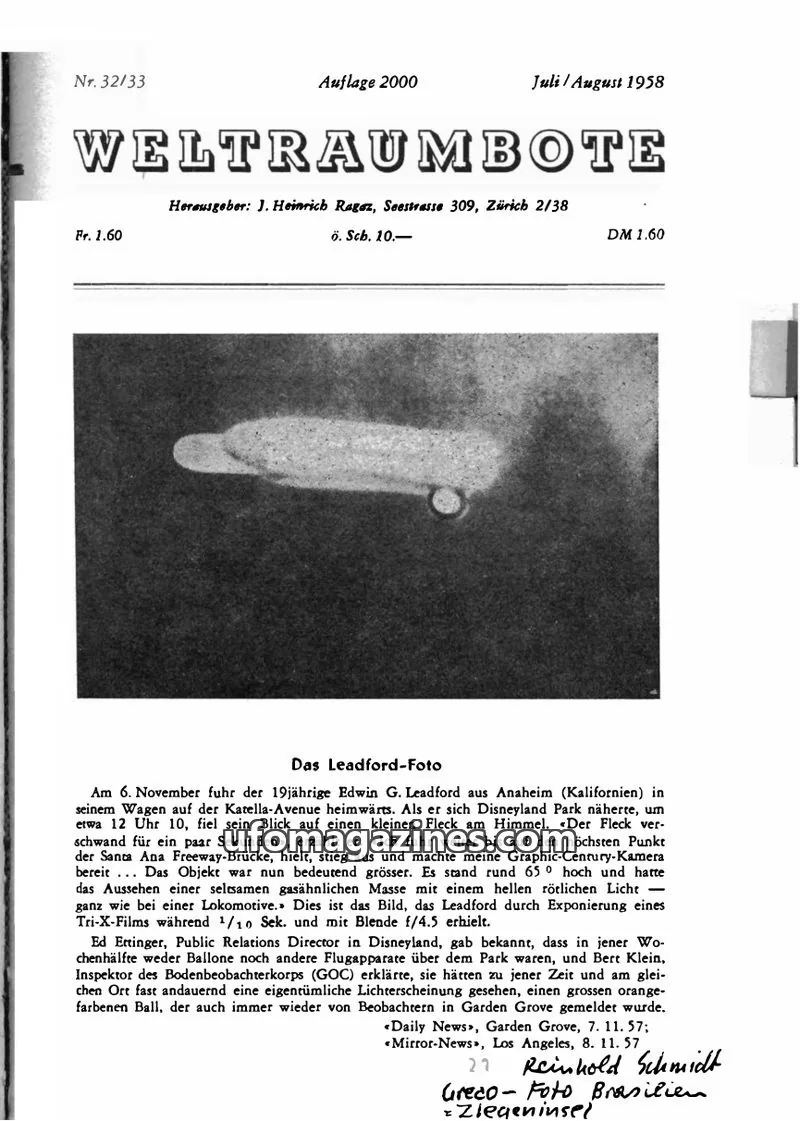 Cover of Weltraumbote issue 32/33: WELTRAUMBOTE