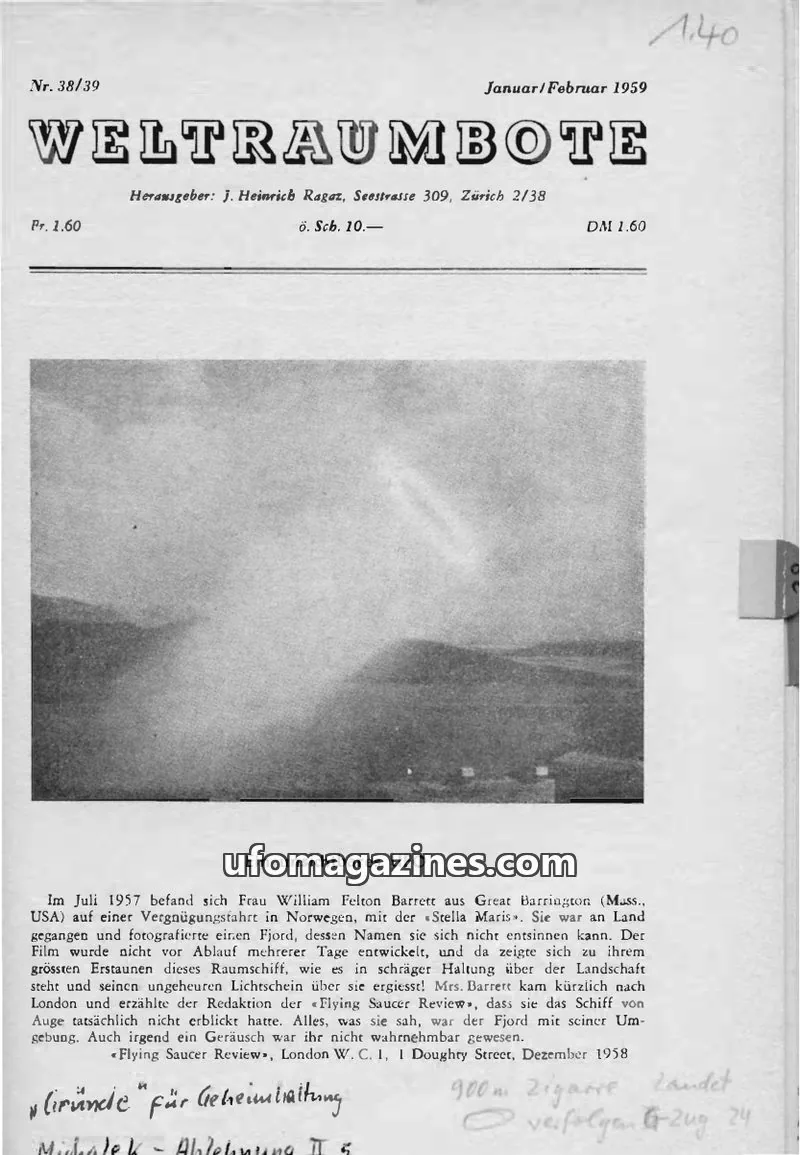 Cover of Weltraumbote issue 38/39: WELTRAUMBOTE