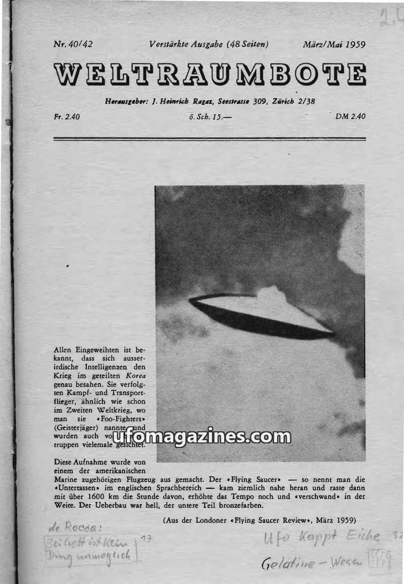 Cover of Weltraumbote issue 40/42: WELTRAUMBOTE