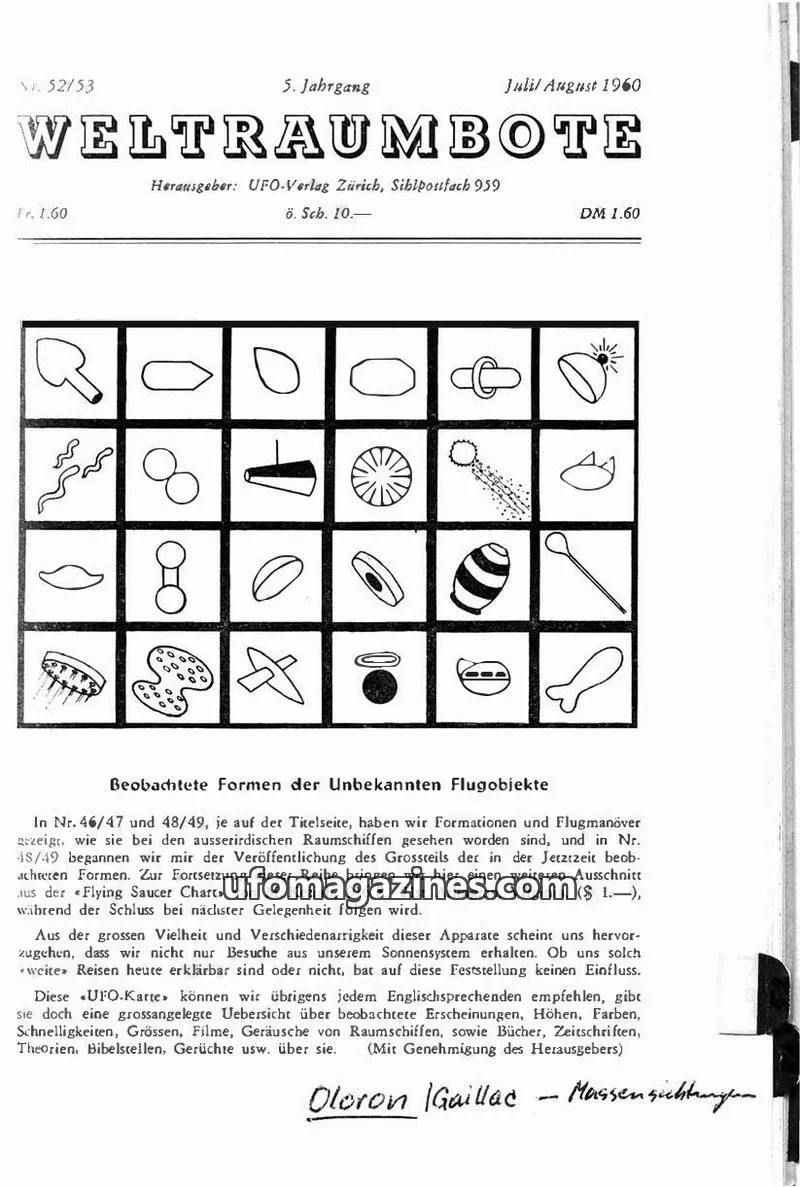 Cover of Weltraumbote issue 5. Jahrgang: WELTRAUMBOTE