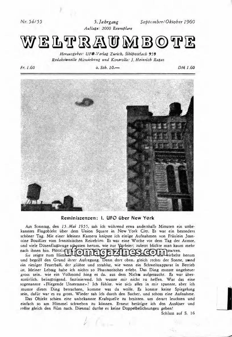 Cover of Weltraumbote issue 54/55: WELTRAUMBOTE