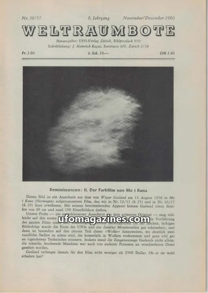 Cover of Weltraumbote issue Nr. 56/57: WELTRAUMBOTE
