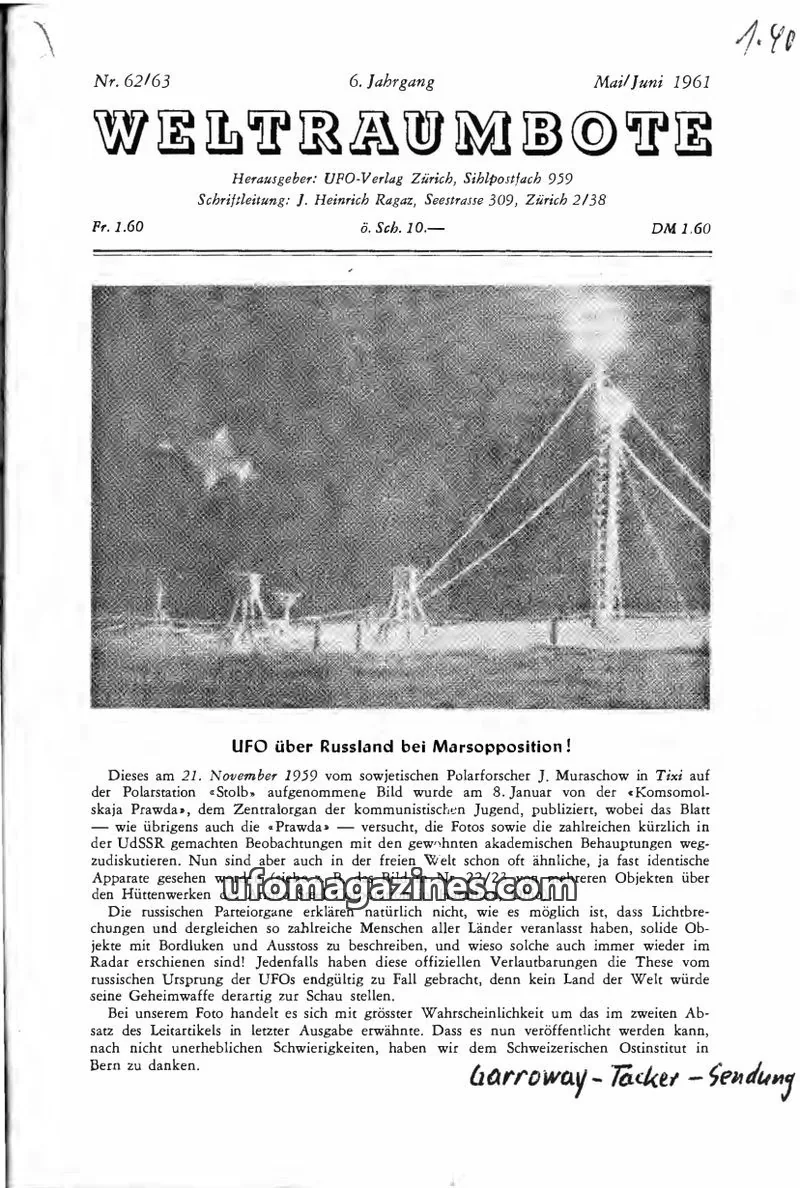 Cover of Weltraumbote issue Nr. 62/63: WELTRAUMBOTE