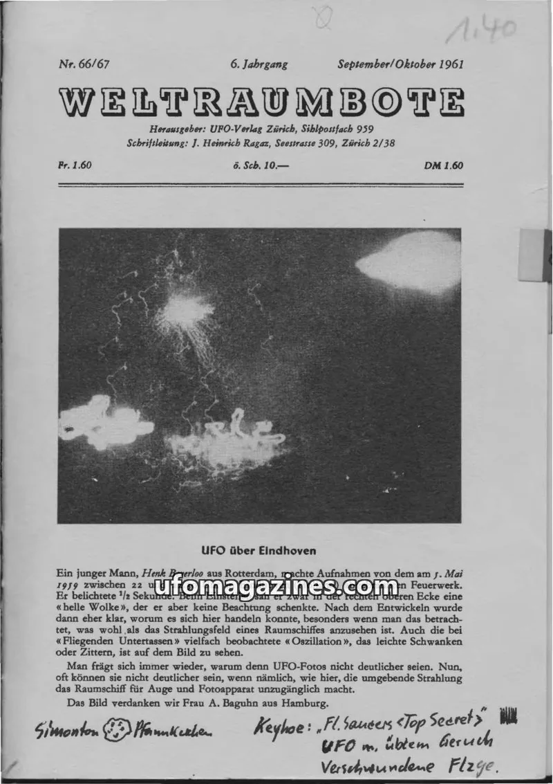 Cover of Weltraumbote issue Nr. 66/67: WELTRAUMBOTE