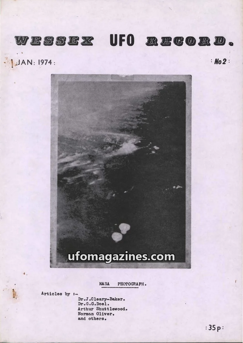 Cover of Wessex UFO Record issue 2: WESSEX UFO RECORD