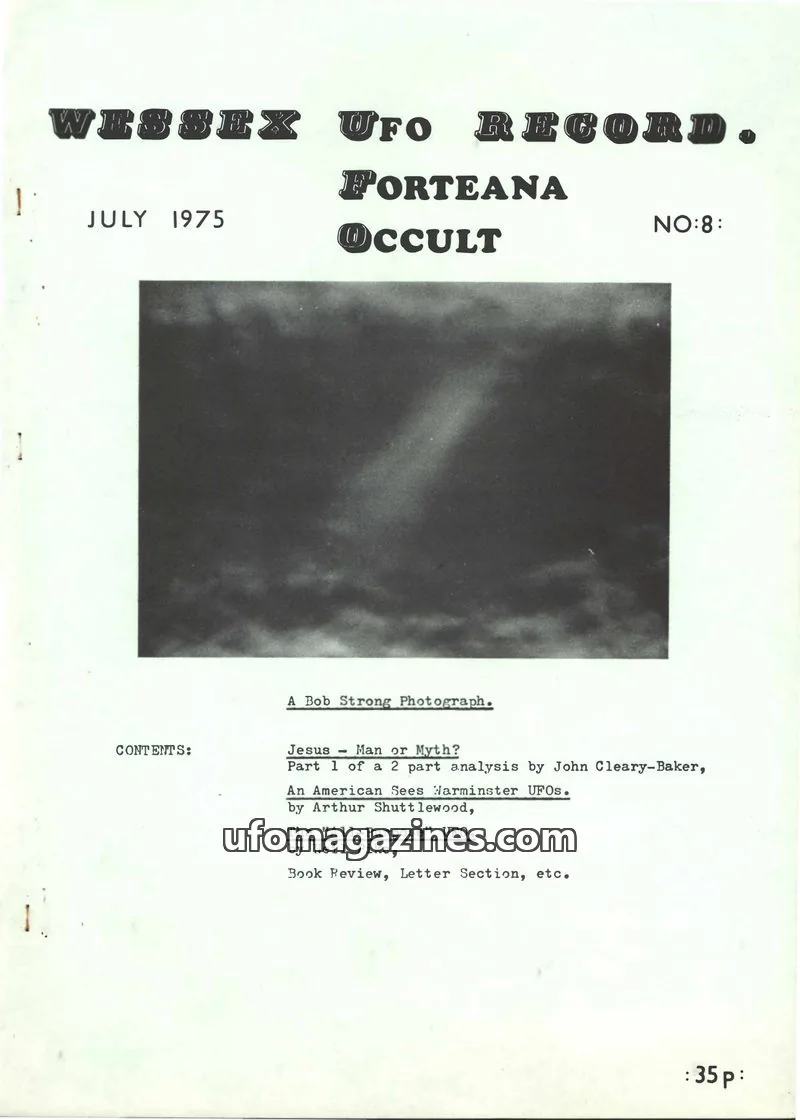Cover of Wessex UFO Record issue 8: WESSEX UFO RECORD