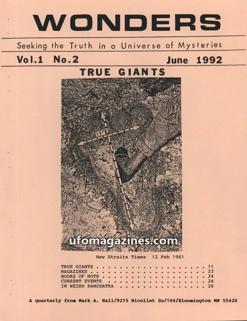 Cover of Mark A. Hall Publications and Research issue No. 2: WONDERS