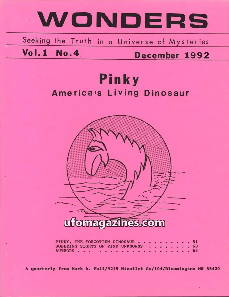 Cover of Mark A. Hall Publications and Research issue Vol.1 No.4: WONDERS