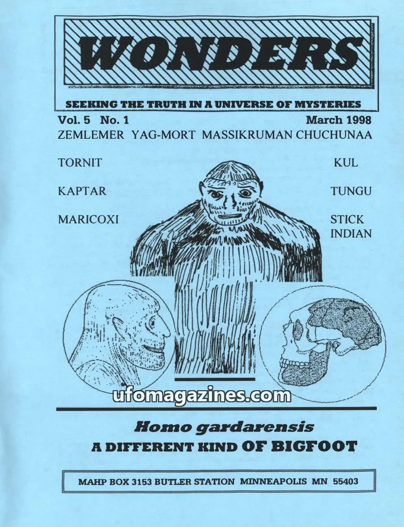 Cover of MARK A. HALL PUBLICATIONS issue Vol. 5 No. 1: WONDERS