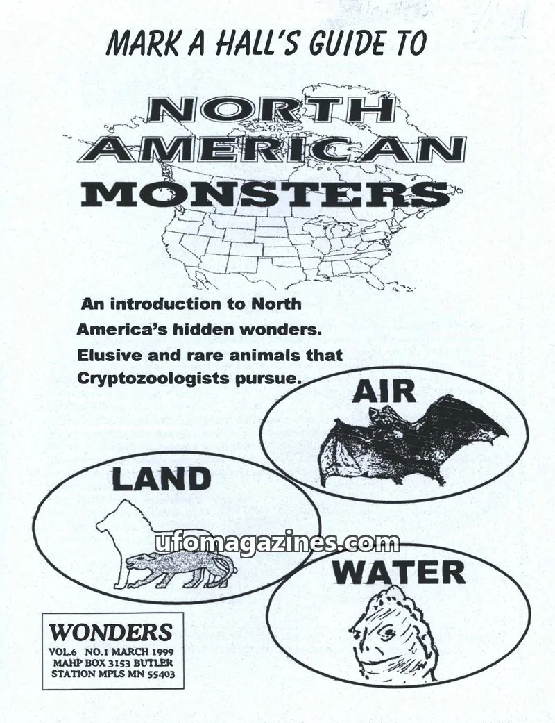 Cover of WONDERS issue VOL.6 NO.1: MARK A HALL'S GUIDE TO NORTH AMERICAN MONSTERS