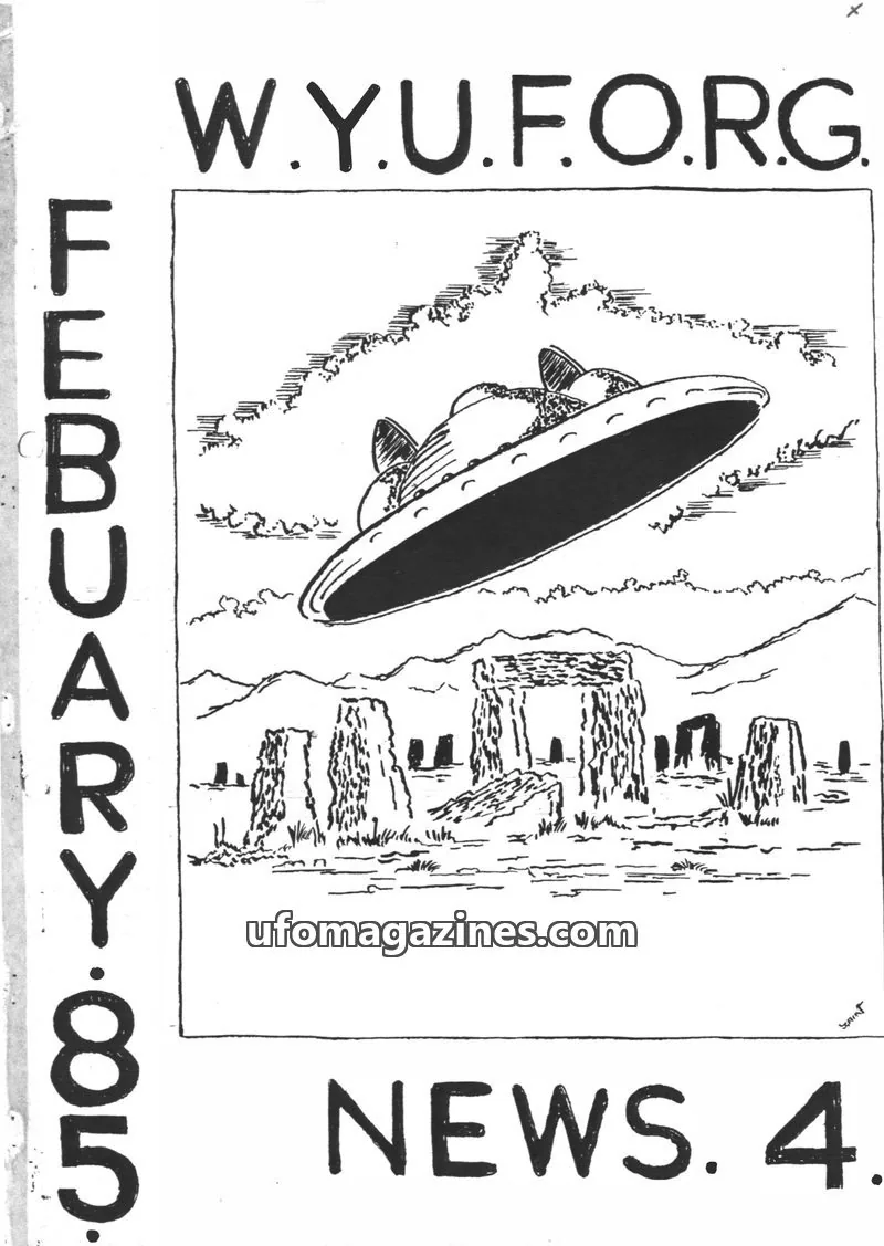 Cover of WYUFORG News (Paul Bennett and Martin Dagless) issue 4: W.Y.U.F.O.RG. NEWS