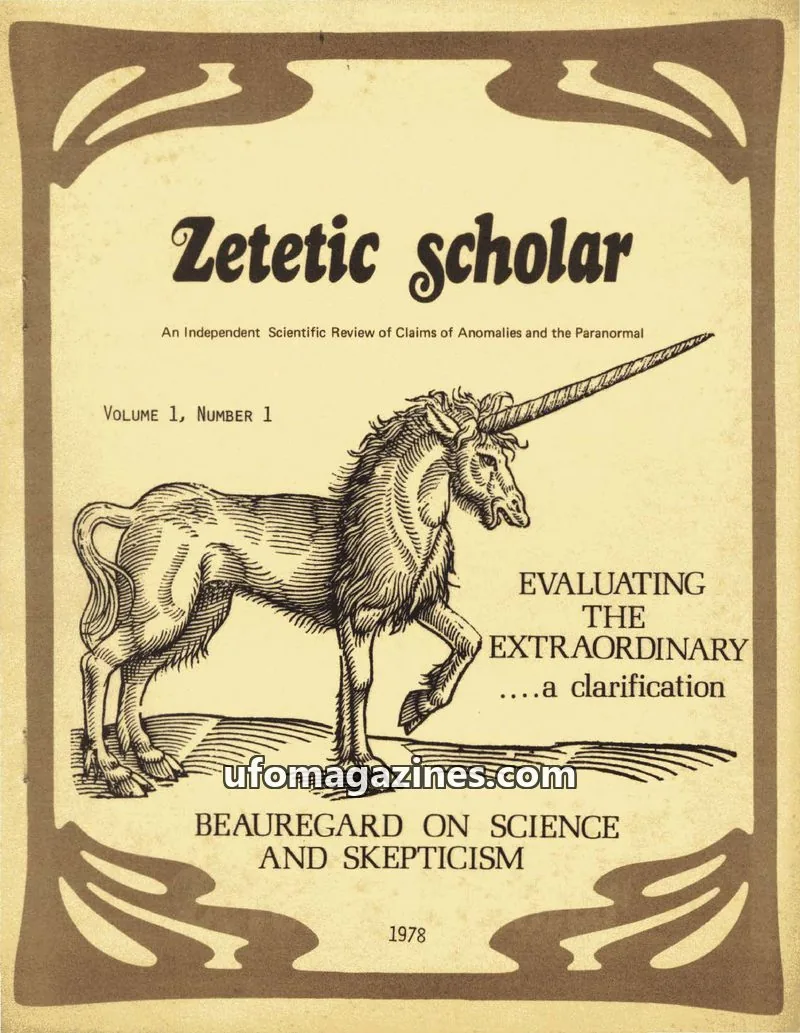 Cover of Zetetic Scholar issue 1: Zetetic scholar