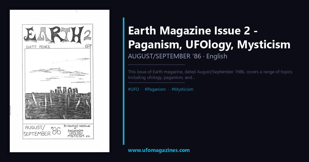 EARTH 2 — Earth (Paul Bennett) | UFO Magazine Archive