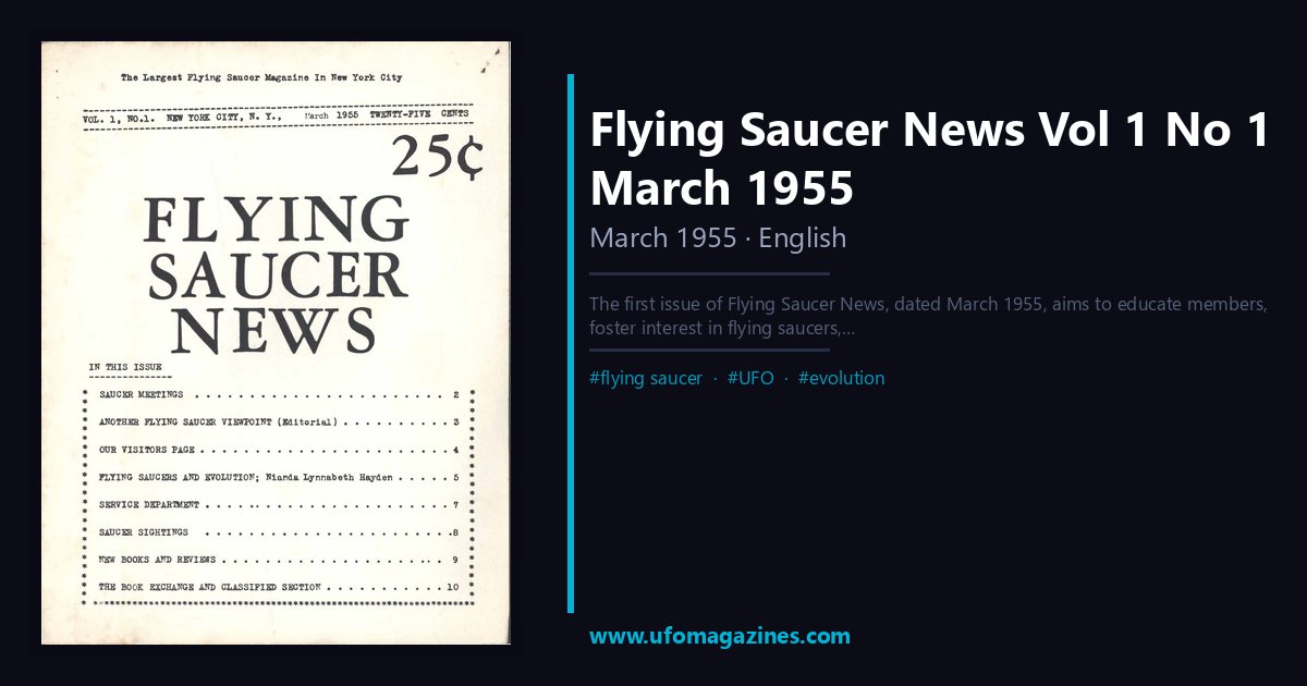 Matthew Rigberg FLYING SAUCER NEWS — Flying Saucer News (Rigberg) | UFO Magazine Archive